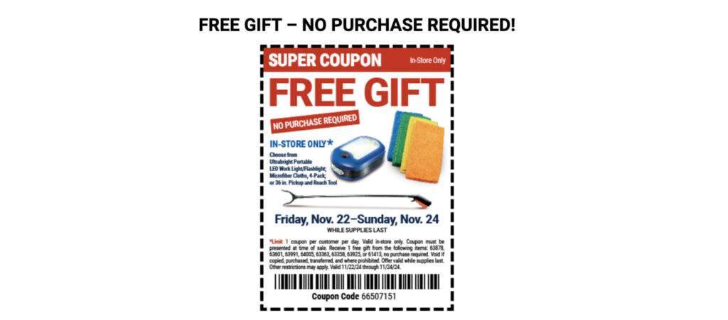 Free Gift At Harbor Freight – No Purchase Required!